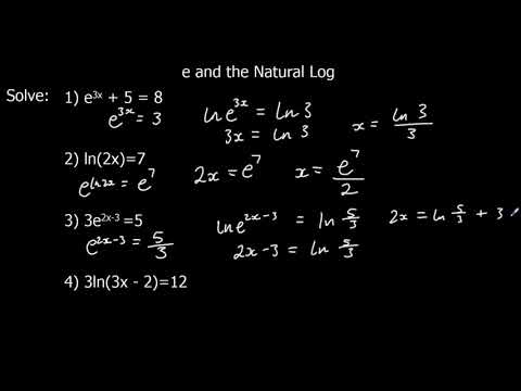 The Exponential Function e and The Natural Log ln