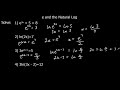 The Exponential Function e and The Natural Log ln The Exponential Function e and The Natural Log ln