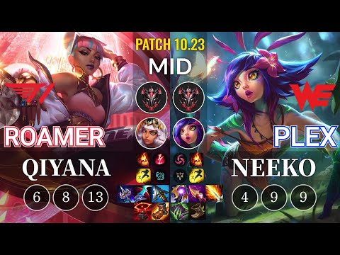 T1 Roamer Qiyana vs WE Plex Neeko Mid - KR Patch 10.23