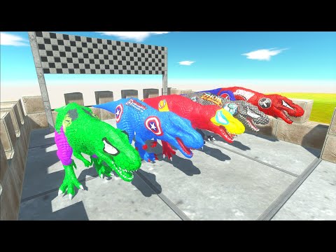 Hunting found Jurassic world evolution 5 T-REX The Avengers Superhero - Dinosaurs Race Champions