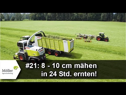 Grünlandprofi über Großeinsatz Grasernte: Gras hoch mähen + schnell ernten! #21 für Top-Grasernte