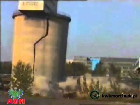 Likwidacja kopalni Morcinek. Wyburzanie zbiornika surowego wegla