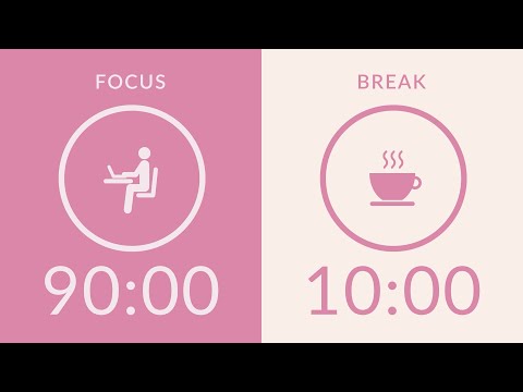 90/10 Pomodoro Timer with Pink Noise 🎧 5-Hour Study with Me for Deep Focus & ADHD ✨