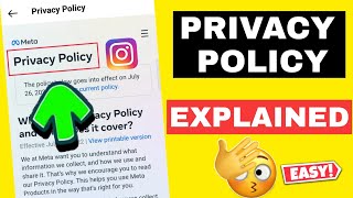 Instagram Privacy Policy Explained | Meta Privacy Policy Instagram | I