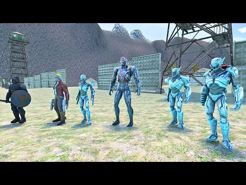 Every Ultron Marvel Forces Militery Base Defense VS 1,000,000 Mongolian Soldiers - UEBS 2