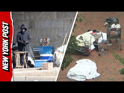 Homeless people seen sprawled out in DC - as Trump says their time is up