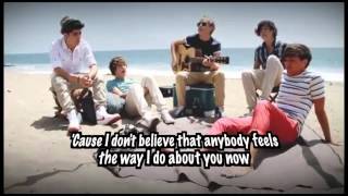 [HD] One Direction Sing Wonderwall (Video With Lyrics On Screen)