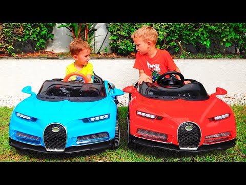 Little Nikita ride on cars and Magic transform colored cars Video