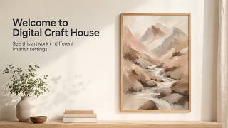 Misty Mountain River Wall Art | Foggy Mountain Landscape Printable Art | Digital Download