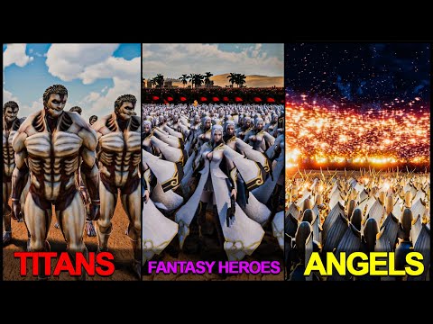 Can Fantasy HEROES And Angels Stop 5500 TITANS? - Ultimate Epic Battle Simulator 2