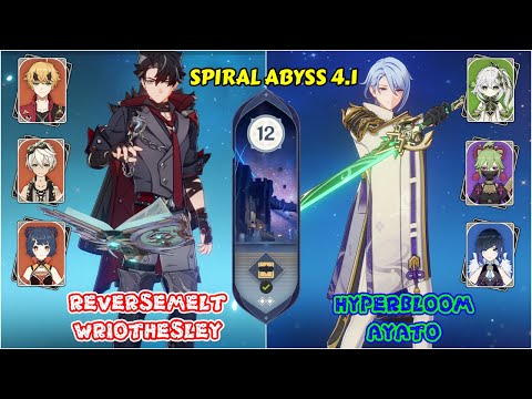 Spiral Abyss 4.1 | C0 ReverseMelt Wriothesley & Hyperbloom Ayato| Genshin Impact