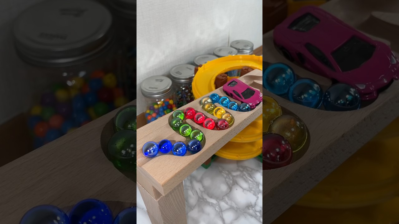 Marble Run Race ☆ HABA Wave Slope & System Rail & Skeleton Car #shorts