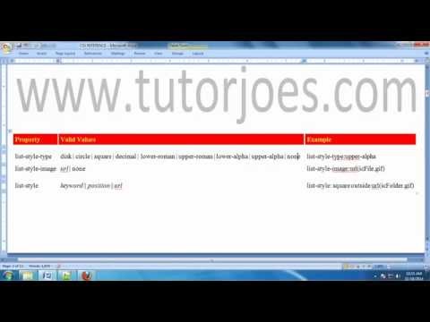 List Style In CSS In Tamil