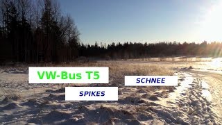 preview picture of video 'VW T5, Schnee, Spikes Winterstraßen in Skandinavien'