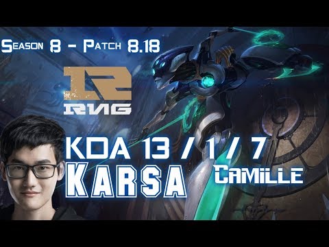 RNG Karsa CAMILLE vs LEE SIN Jungle - Patch 8.18 KR Ranked