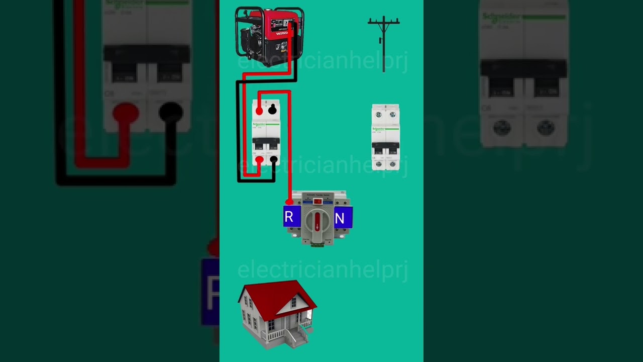 ATS single phase automatic transfer switch wiring@electricianhelprj