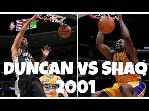 Shaq Highlights vs Tim Duncan Highlights 2001