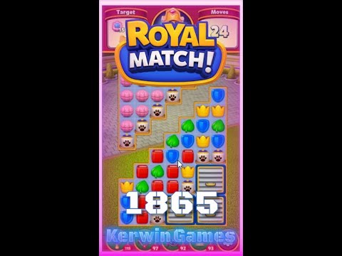 Royal Match Level 1865 - Hard Level - No Boosters Gameplay
