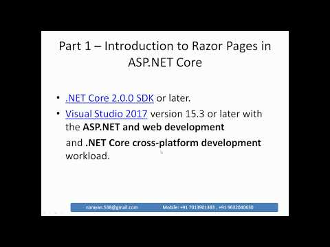Part 1 - Introduction to Razor Pages in ASP.Net Core