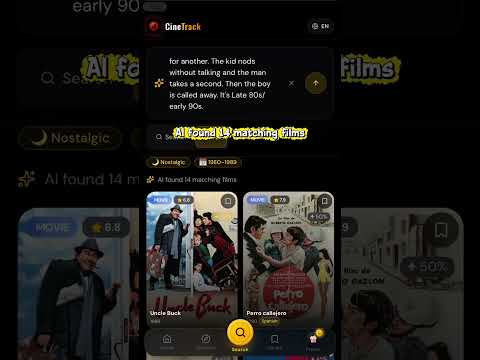 CineTrack — tìm phim bằng cách mô tả, track phim & TV Demo Video