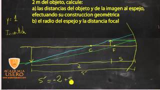 Óptica geométrica Calcular tamaño objeto y distancia a foco Academia Usero Estepona