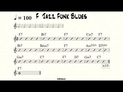 F Jazz Funk Blues Backing Track (BPM 100)