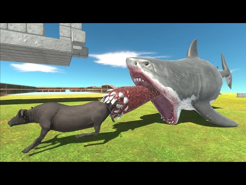 Escape from MUTANT MEGALODON - NEW UPDATE Animal Revolt Battle Simulator
