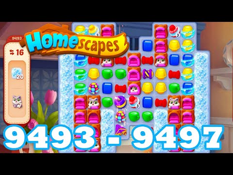 Homescapes Level 9493 - 9497 HD | 3 - match puzzle game | Gameplay | android | 9494 | 9495 | 9496