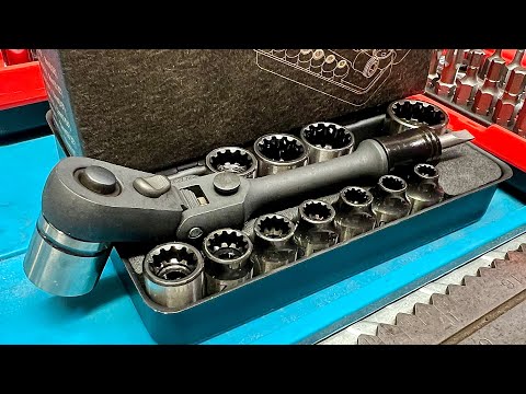 KESI Tool - Unique 13-Piece Socket Set! - 1/4" Dr Quick Release Ratchet - Locking Flex Head. 