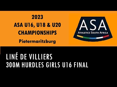 Liné de Villiers wins 2023 SA Girls U16 Championships 300m Hurdles in 42.41 in Pietermaritzburg