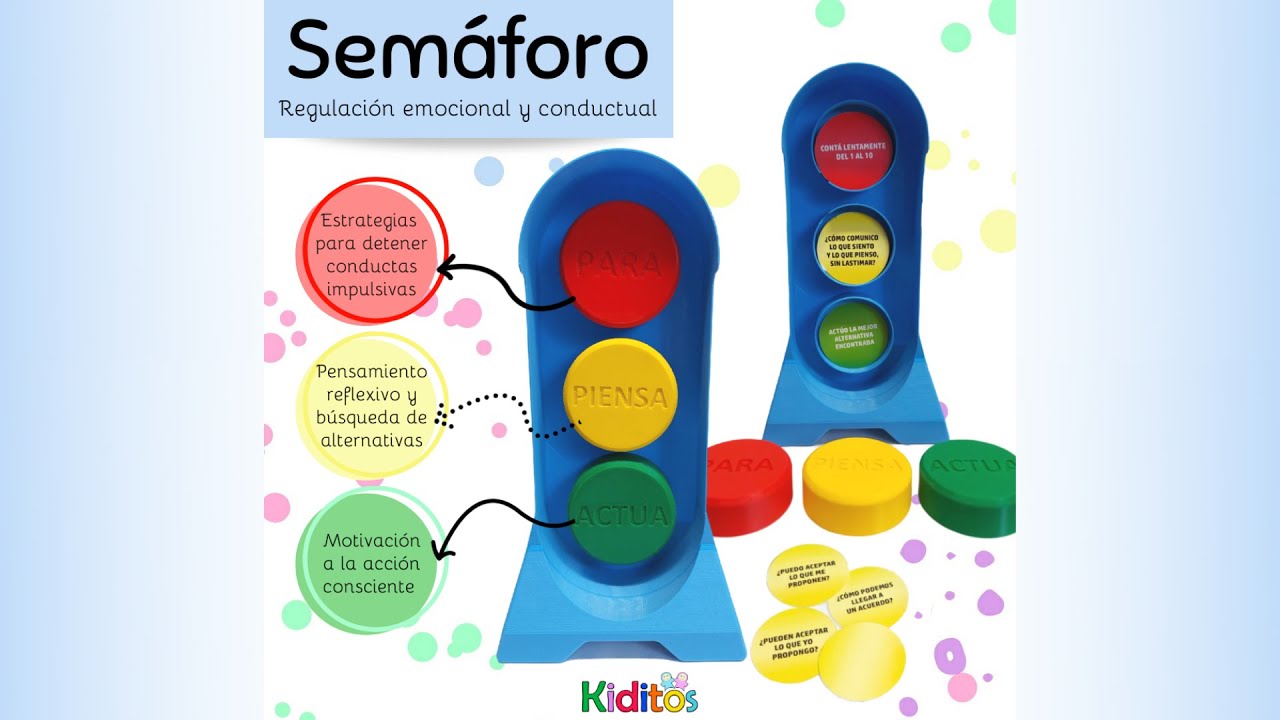 Semáforo de Regulación Emocional y Conductual - Juego de Intervención Terapéutica - KIDITOS