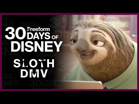 Nick and Judy Visit the Sloth DMV | Zootopia | Freeform