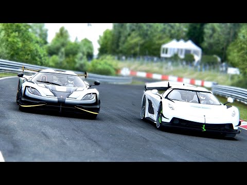 Koenigsegg Jesko vs Koenigsegg One:1 GT 2022 at Nordschleife