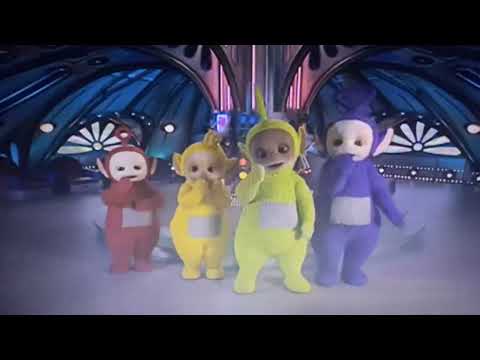 The Teletubbies Walk To The Magic Windmill With T.U.F.F. Puppy Title Card Music (Level Crossing)
