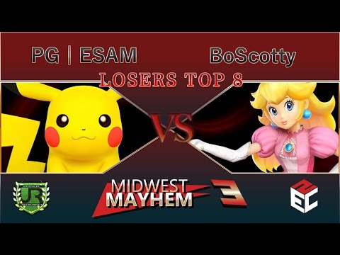 Midwest Mayhem 3  LOSERS TOP 8 - PG | ESAM (Pikachu) vs BoScotty (Peach)