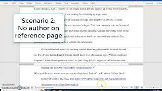 APA in-text citation with no author