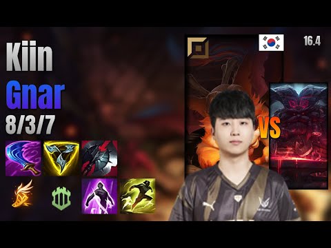 Kiin Top Gnar vs Ornn lol KR solo rank Full Game 16.4 | 기인 나르 vs 오른