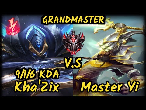 Memento (KHA'ZIX) vs MASTER YI - 9/1/6 KDA JUNGLE GAMEPLAY - EUW Ranked GRANDMASTER