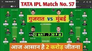 Mumbai Indians vs Gujrat titans match prediction Today | MI vs GT dream11 team.