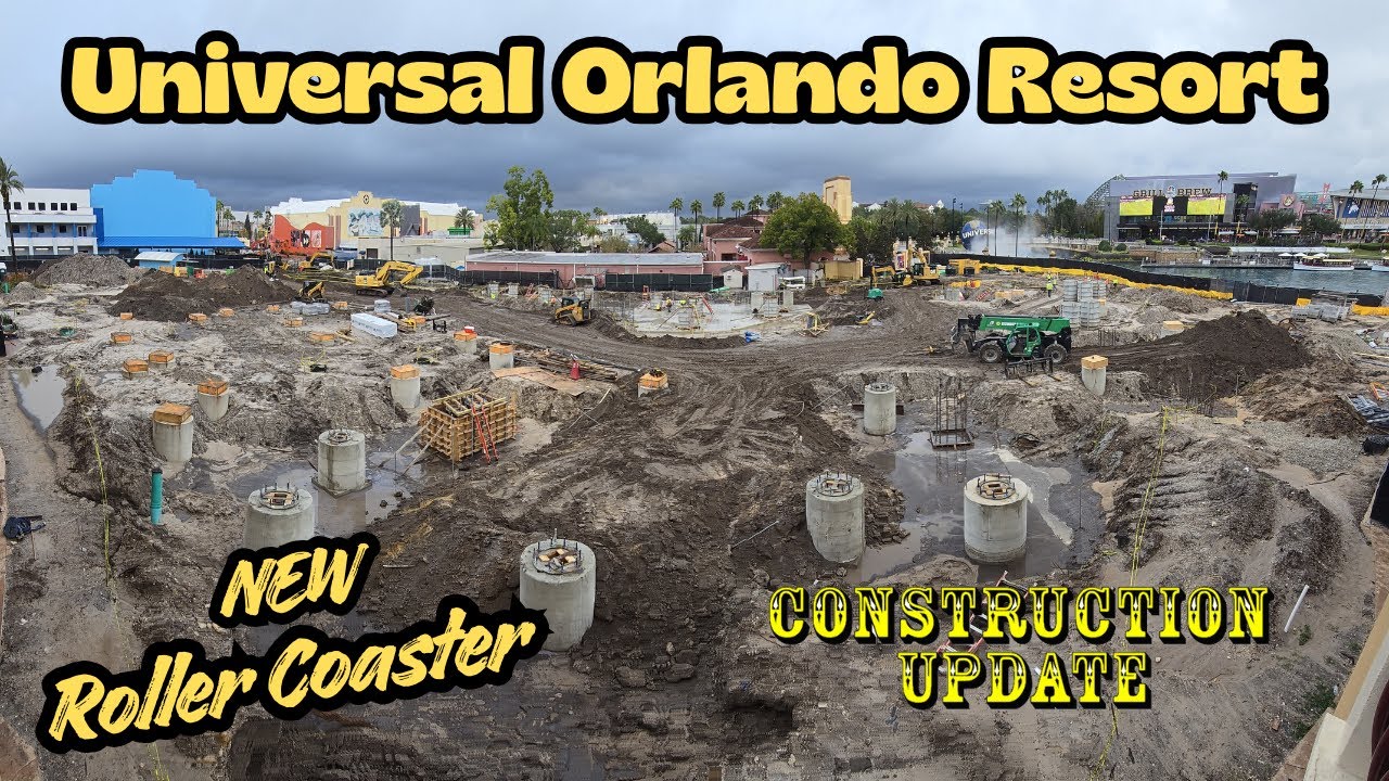 Universal Orlando Resort New Roller Coaster Construction Update 12.8.25 Foundations Are Everywhere!