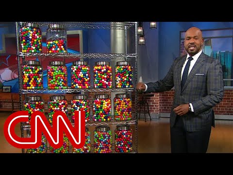 CNN anchor counts Trump's false claims using gumballs Video