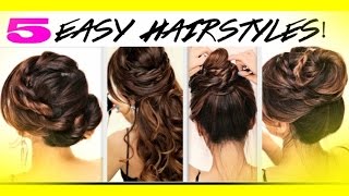 ★5 EASY BAck-to-School HAIRSTYLES | BRAIDS + MESSY BUN