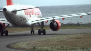 preview picture of video 'Easyjet A319 G-EZIO departing Ronaldsway Isle of Man'