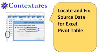 Locate and Change Excel Pivot Table Data Source
