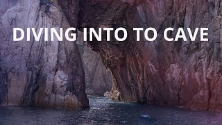 Diving into the cave