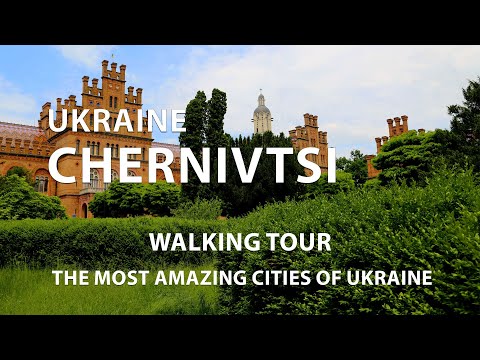 CHERNIVTSI CITY. UKRAINE / Walking tour. The most amazing cities of Ukraine. Virtual Travel Films