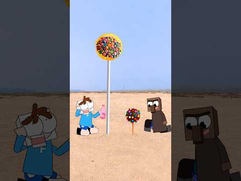 Finley vs Villager 🍬 | Who Will Get the Giant Candy? | Minecraft Animation #shorts
