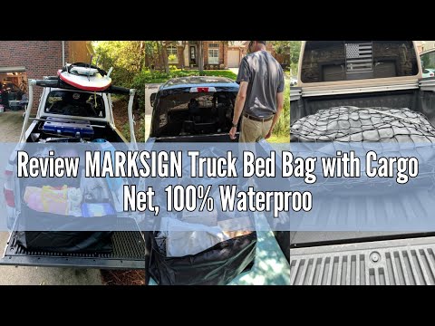 Review MARKSIGN Truck Bed Bag with Cargo Net, 100% Waterproof Truck Cargo Bag Fits Any Truck Size wi
