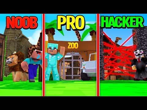 Minecraft - NOOB RELEASES ANIMALS FROM ZOO! (NOOB vs PRO vs HACKER)