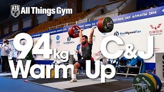 preview picture of video '94kg Warm Up Area Clean and Jerk Almaty 2014 World Weightlifting Championships'